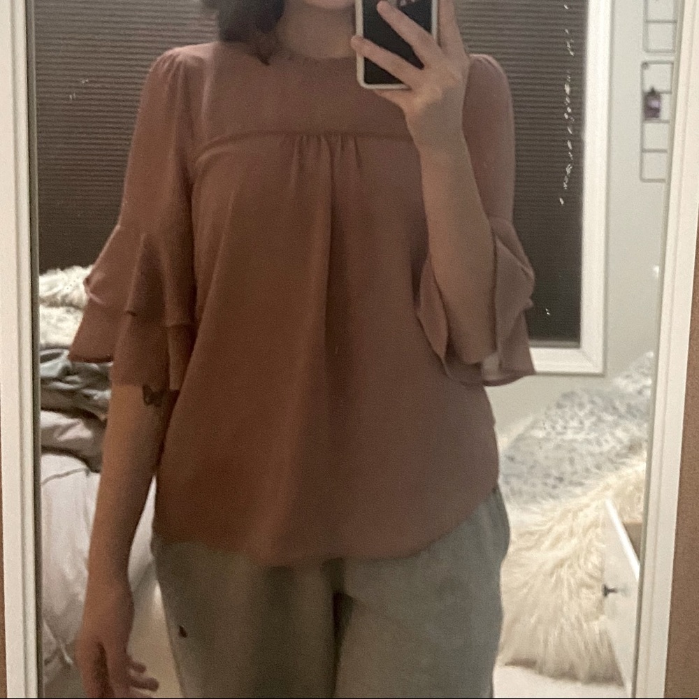 mauve blouse